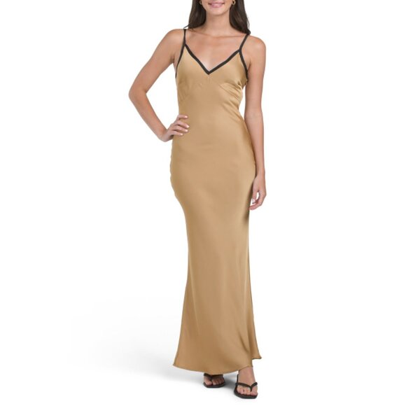 EBBY & I Beige Contrast Maxi Dress - Picture 1 of 2
